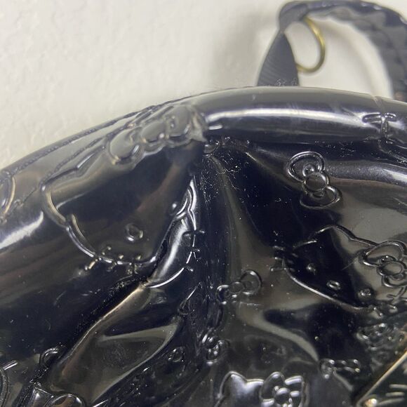 Vintage Hello Kitty Loungefly Embossed Black Faux Leather Backpack 2012 - Picture 8 of 16